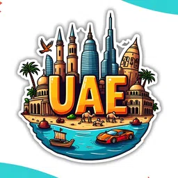GIFTODAY Yellow & Blue UAE Printed Fridge Magnets image 2
