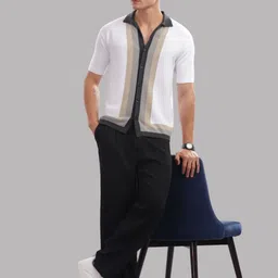 OUTLAWS Striped Polo collar Pure Cotton T-shirt image 5