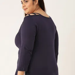 theRebelinme Plus Size Cut Out Cotton Knitted Top image 4