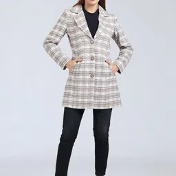 YOUNG CLUB CLASSIC Checked Notched Lapel Overcoat image 3