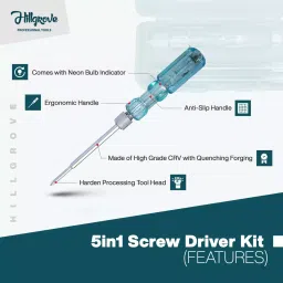 Hillgrove HGCM574M1 Hex Allen Key with 5in1 Screwdriver Bolt Spanner Wrench L Shape Tool Allen Key Set image 3