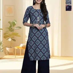 HERE&NOW Women Pack of 3 Ethnic Motifs Printed Daily Straight Kurtas-picture-41