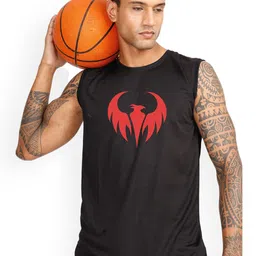 3Colors Pack Of 2 Printed Gym Vests VEST-2C-CCUT-BLK EAGLE_GREEN BULL_M image 4