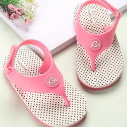 Babyoye Flip Flops Polka Dot Print Velcro Closure - White-picture-38