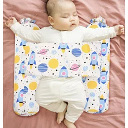 NeonateCare Unisex Infant Toddler Baby Anti Rolling Bolster Pillow, Baby Sleep Positioner Pillow for Newborn (White)(Color and design May vary)-image-0