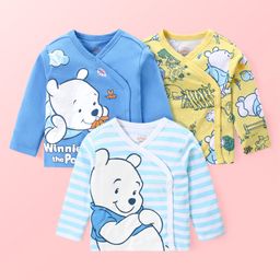 Babyoye Disney Full Sleeves Front Open Jhablas with Winnie The Pooh Print Pack of 3 - Multicolor-picture-38