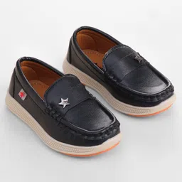 Cute Walk by Babyhug Slip On Solid Coloured Loafers - Black image 2