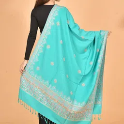 BAISA Ethnic Motifs Woven Design Pashmina Shawl With Tasselled Border image 3
