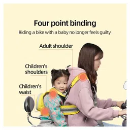 Chinmay Kids Safety Belt for Two Wheeler with Reflective Strips Portable Adjustable Safety Harness - Black image 3