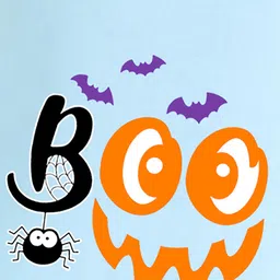 BLUSHES 100% Cotton Knit Halloween Theme Full Sleeves Boo Text Printed Romper - Aqua Blue image 4