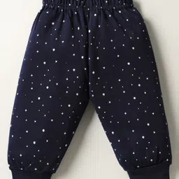 Teddy Interlock Knit Full Sleeves Night Suit with Space Theme Print - Light Blue image 4