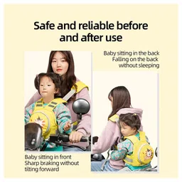 Chinmay Kids Safety Belt for Two Wheeler with Reflective Strips Portable Adjustable Safety Harness - Black image 4