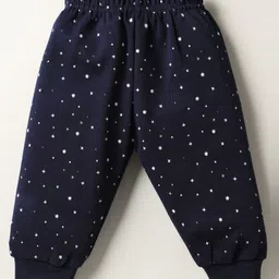 Teddy Interlock Knit Full Sleeves Night Suit with Space Theme Print - Light Blue image 5