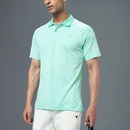 Technosport Men Printed Polo Collar Anti Static Slim Fit T-shirt-picture-31