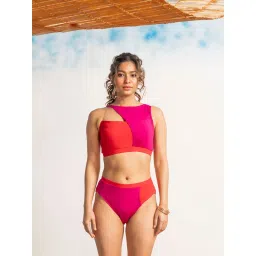 Erotissch Women Pink Colorblock Swim Bikini (Set of 2) image 1