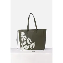 Van Heusen Women Olive Printed Formal Handbag image 4