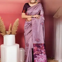 KALINI Woven Design Silk Blend Banarasi Saree-image-10
