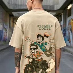 Bewakoof Men Graphic Printed Round Neck Cotton Oversized T-shirt-picture-15