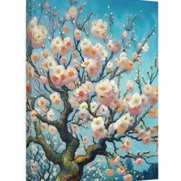 Sassyco Blue & Pink Canvas Floral and Botanical Wall Paintings-image-5