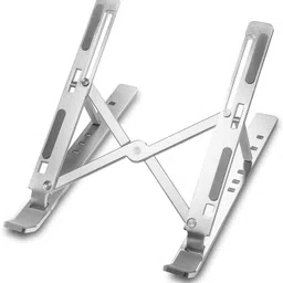 GLARIXA Aluminum Alloy Portable Laptop Stand - 6 Height Adjustable with Anti-Slip Pad Aluminium Desk Stand Laptop Stand with Adjustable Height Compatible with Universal Laptops image 1