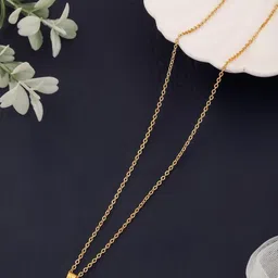 SZN Elegant Set Of 2 Gold-Plated Artificial Beaded Clover Shaped Pendants With Chains image 5