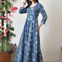 Sangria Ethnic Motifs Print Fit & Flare Maxi Dress image 3