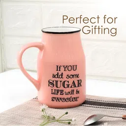 Femora Peach & Black Light Up Printed Ceramic Glossy Mugs 350 ml image 4