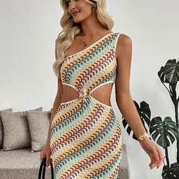 StyleCast Women Printed One Shoulder Bodycon Mini Dress-image-42