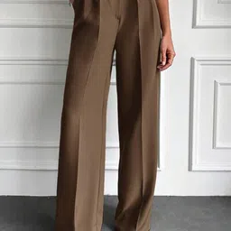 Next One Women Smart Loose Fit High-Rise Easy Wash Pleated Trousers-picture-25