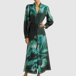 Forever New Tie and Dye Dyed A Line Tie Ups Midi Dress Comes With A Belt-image-9