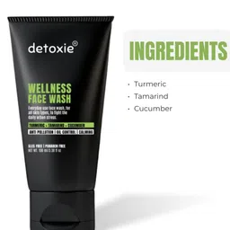Detoxie Wellness Face Wash For Oil Control With Turmeric Tamarind & Cucumber- 100 ml image 3