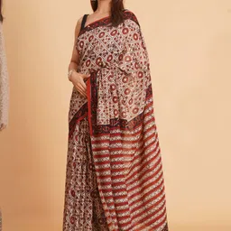 Shivya Pure Cotton Ethnic Motifs Printed Saree image 4