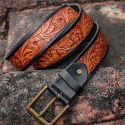Celtic Unisex Textured Leather Belt-picture-42