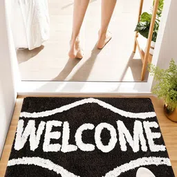 Kuber Industries 6Pcs Coffee Brown Printed Rectangle Anti Skid Doormats image 3