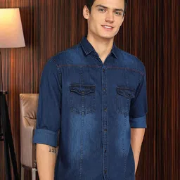 Kuons Avenue Men Standard Fit Solid Spread Collar Casual Shirt-image-21