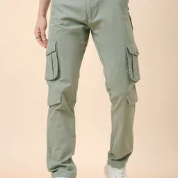 STUDIO NEXX Men Relaxed Straight Leg Loose Fit Cargos Trousers-picture-42