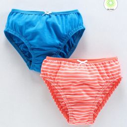 Honeyhap Premium Cotton Elastane Panties with Silvadur Antimicrobial Finish Striped Pack of 2 - Blue Pink-picture-49