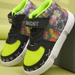 PU-PINE Boys Green & Black Synthetic Leather Sneakers-picture-30