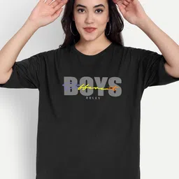 BENNY BROOKS Women Typography Printed Oversized T-shirt image 5