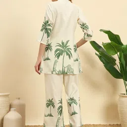 NE STYLE Printed Mandarin Collar Tunic & Palazzos Co-Ords image 5