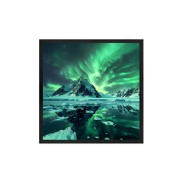 999Store Green & Black Northern Lights Canvas Wall Art image 2
