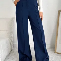 BROADSTAR Women Smart Loose Fit High-Rise Easy Wash Pleated Trousers-picture-35
