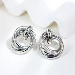 Zoey Silver Plated Korean Geometric Studs image 4