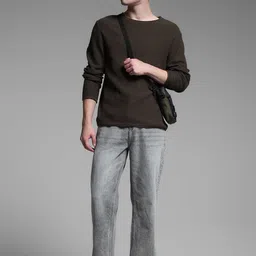 Jack & Jones Men Wide Leg High-Rise Light Fade Jeans image 5