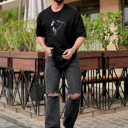AUSK Men Cotton Printed Oversized T-shirt image 5