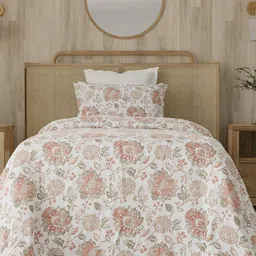 Layers Zen White & Brown Floral 220 TC Single Bedsheet Set-2.24 m x 1.5 m-picture-22
