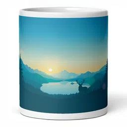 Mr UVD White & Blue Graphic Printed Ceramic Glossy Mug 350 ml-image-81