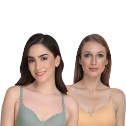 samvar Women Cotton Green,Brown Padded Non-Wired Lingerie Bra Sport wear Gym Crop Tank Top-picture-35