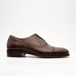 KOZASKO Goodyear Welted Semi Brogue Brown Captoe Oxfords image 3