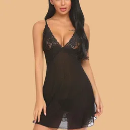 ZERJAMA Women Self Design Baby Doll-image-18